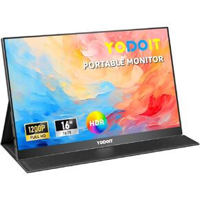 Yodoit Portable 144Hz 15.6" FHD 1080P Travel Monitor - IPS Display with USB Type C Port and Speakers - Smart Cover - Compatible with PC, MacBook, Xbox
