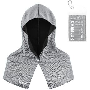 Cooling Towels for Neck and Face, Cooling Hoodie Towel UPF 50 Sun Protection, Physical Instant Cool for Hot Weather, Cold Towels for Yoga, Sport, Gym, Fitness, Golf, Camping, Travel - 2 Packs