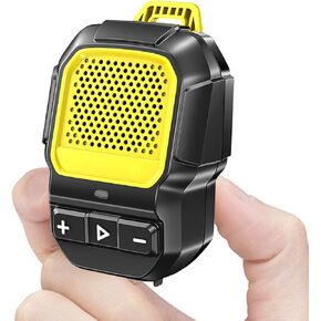 Wearable Bluetooth Speaker, 13H Working Time Clip-On Wireless Water-Resistant Portable Speaker, Built-in Mic for Hands-Free Music and Calls, HD Audio for Outdoor Gym and Work, Yellow