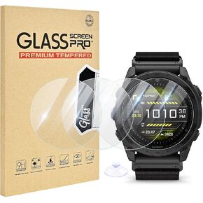 4 Pack Compatible for Garmin Tactix 8 51mm Screen Protector, HD Clear 9H Tempered Glass with Anti-Scratch & Bubble-Free Watch Protective Film for Tactix 8 51mm