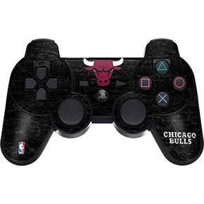 Skinit Decal Gaming Skin for PS3 Dual Shock Wireless Controller - Officially Licensed NBA Chicago Bulls Black Distressed Design