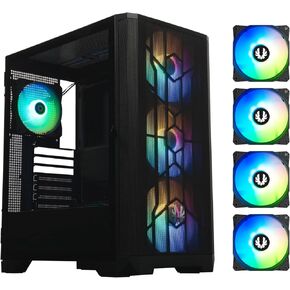 Bitfenix Nova Mesh Se 4Argb High Airflow PC Gaming Case Premium Black-GPU Support 357mm- AIO Support 360mm-6+6 Controller (نظام LED/PWM)