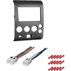 CACHÉ KIT886 Bundle with Car Stereo Installation Kit for Nissan Titan Without DZ Climate Controls 2006 – 2007 in Dash Mounting Kit, Harness, for Double Din Radio Receivers (3 Item)