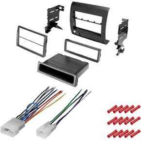 CACHÉ KIT585 Bundle with Car Stereo Installation Kit for Toyota Tacoma (Black Dash) 2005 – 2011 in Dash Mounting Kit and Harness for Double Din or Single Din Radio (3 Item)