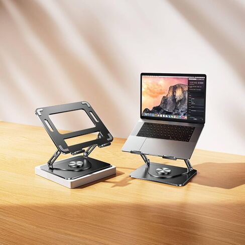 360 حامل كمبيوتر محمول قابل للدوار ، سيليكون غير قابل للانزلاق ، تصميم قابل للطي ، حماية محمومة ، قابلة للتعديل ، تصميم مريح ، متوافق مع أجهزة الكمبيوتر المحمولة 13-17 بوصة - أسود in Kuwait