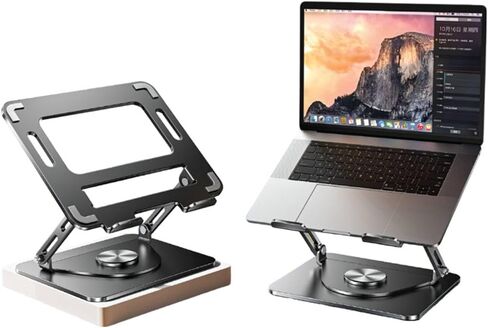 360 حامل كمبيوتر محمول قابل للدوار ، سيليكون غير قابل للانزلاق ، تصميم قابل للطي ، حماية محمومة ، قابلة للتعديل ، تصميم مريح ، متوافق مع أجهزة الكمبيوتر المحمولة 13-17 بوصة - أسود in Kuwait