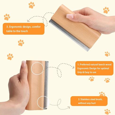 أداة العناية بالحيوانات الأليفة، تصميم مريح، أمشاط العريس، مشط إزالة التشابك الآمن لسهولة إزالة السجاد والتشابك - لا مزيد من أدوات التساقط السيئة والشعر الطائر - صغير in Saudi Arabia