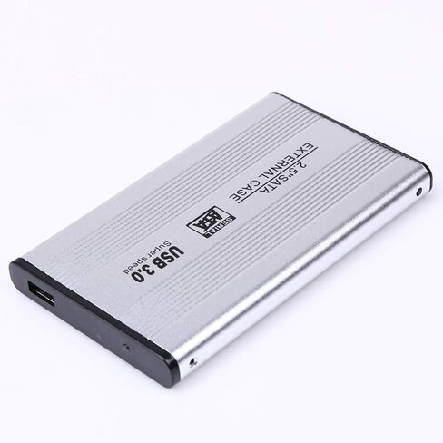 JMT 2.5 Inch USB3.0 SATA External Hard Drive Enclosure HDD Box SSD Housing Support for SATA 3Gbps/1.5Gbps HDD/SSD/Blu-ray/DVD/CD (Silver) in Kuwait