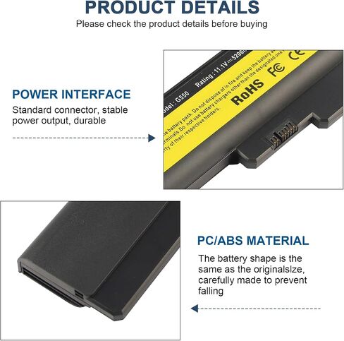 Futurebatt 6 Cell 5200mAh Laptop Battery for Lenovo 3000 B460 B550 G430 G450 G455 G530 G550 G555 N500, Ideapad B460 G430 V460 Z360 Notebook in Saudi Arabia