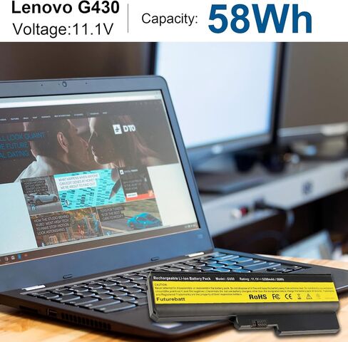 Futurebatt 6 Cell 5200mAh Laptop Battery for Lenovo 3000 B460 B550 G430 G450 G455 G530 G550 G555 N500, Ideapad B460 G430 V460 Z360 Notebook in Saudi Arabia
