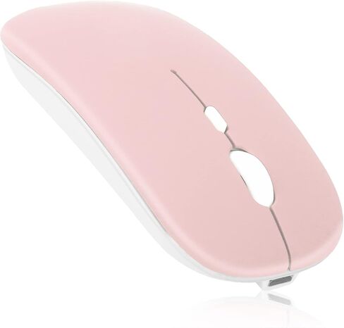 UrbanX 2.4GHz & Bluetooth Mouse, Rechargeable Wireless Mouse for MacBook air Bluetooth Wireless Mouse for Laptop/PC/Mac/Computer/Tablet/Android RGB LED Lavender Purple in Kuwait