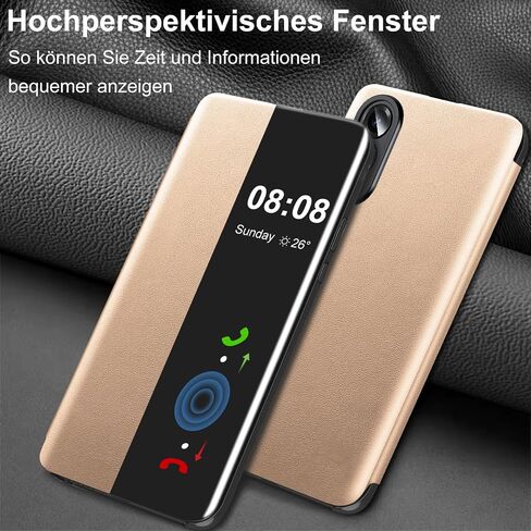 for Samsung Galaxy S25 Edge Case Flip Leather Cover Clear S-View, for Samsung S25 Edge Phone Case Smart Window Hard Flip, Shockproof Protective Cover Galaxy S25 Edge 5G Case Clear View in Kuwait