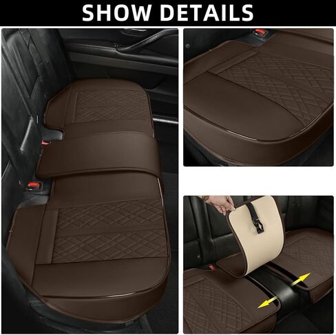 2 Pack Car Seat Cover for Front Car Seat Bottom,Premium PU Leather Seat Cushion Protector Upgraded Without Backrest with Storage Pocket,Full Wrapping Edge Works with Sedan SUV Pickup Minivan (Z BEIGE) in Kuwait