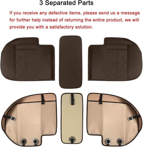 2 Pack Car Seat Cover for Front Car Seat Bottom,Premium PU Leather Seat Cushion Protector Upgraded Without Backrest with Storage Pocket,Full Wrapping Edge Works with Sedan SUV Pickup Minivan (Z BEIGE) in Kuwait