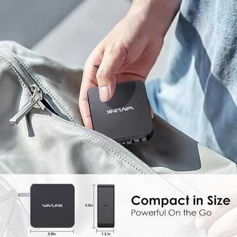WAVLINK 118W GaN Charger, Ultra-Fast PD3.0 USB C Charger with GaN Ⅱ Tech, One-Port Wall Power Adapter for Laptops, iPhone, Android (with USB-C Cable), Portable for Anywhere You Travel in Saudi Arabia