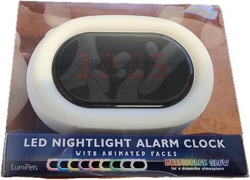 Lumipets Bear Night Light with Alarm Clock, Sleep Training and Sound Machine for Kids, Wake Up Sunrise, Heavy Sleepers Bedrooms, Children's Trainer, Aid, Radio, Ideal Gift, Dual Alarms, Simulation in Kuwait