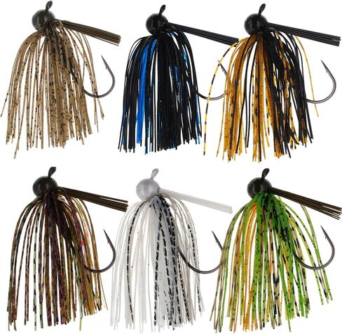 Reaction Tackle Football Jigs for Bass Fishing - Weedless Bait Design/Foot Ball Jig Head/Fishing Lures and Silicone Skirt - Also Pike, Walleye and Muskie and More (3-Pack) in Saudi Arabia