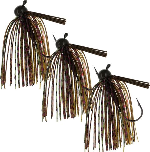 Reaction Tackle Football Jigs for Bass Fishing - Weedless Bait Design/Foot Ball Jig Head/Fishing Lures and Silicone Skirt - Also Pike, Walleye and Muskie and More (3-Pack) in Saudi Arabia
