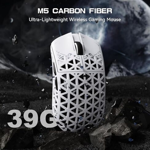 M5 Ultra Carbon Fiber 8khz اللاسلكي الماوس اللاسلكي ، مستشعر PAW3950 42 كيلو دبليو دبيني ، 39 جرام خفيفة الوزن 2.4 جيجا هرتز/BT/السلك in Saudi Arabia