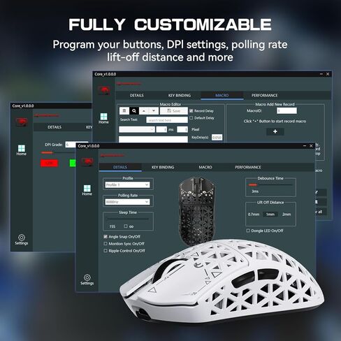M5 Ultra Carbon Fiber 8khz اللاسلكي الماوس اللاسلكي ، مستشعر PAW3950 42 كيلو دبليو دبيني ، 39 جرام خفيفة الوزن 2.4 جيجا هرتز/BT/السلك in Saudi Arabia