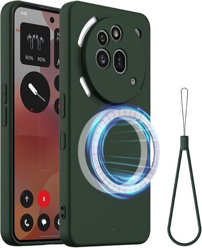 ZORSOME Compatible with Nothing Phone 3A Pro Pure Color Simple Case,Support Magnetic Ring, Thin Slim Liquid Silicone Soft Rubber Gel TPU Full Camera Protection Bumper (Green) in Kuwait