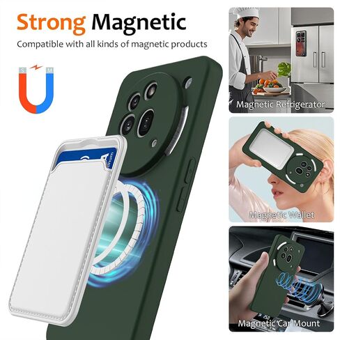 ZORSOME Compatible with Nothing Phone 3A Pro Pure Color Simple Case,Support Magnetic Ring, Thin Slim Liquid Silicone Soft Rubber Gel TPU Full Camera Protection Bumper (Green) in Kuwait