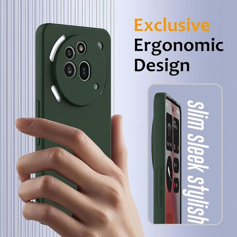 ZORSOME Compatible with Nothing Phone 3A Pro Pure Color Simple Case,Support Magnetic Ring, Thin Slim Liquid Silicone Soft Rubber Gel TPU Full Camera Protection Bumper (Green) in Kuwait