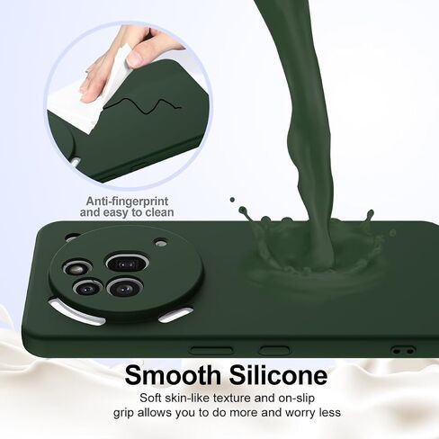 ZORSOME Compatible with Nothing Phone 3A Pro Pure Color Simple Case,Support Magnetic Ring, Thin Slim Liquid Silicone Soft Rubber Gel TPU Full Camera Protection Bumper (Green) in Kuwait