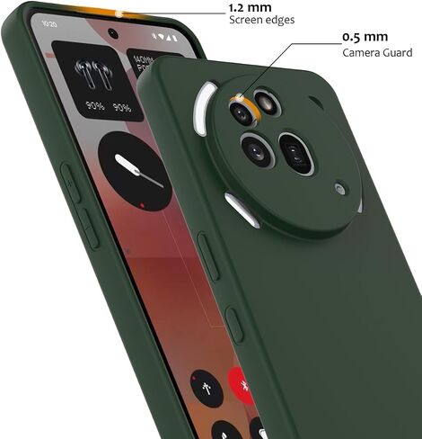 ZORSOME Compatible with Nothing Phone 3A Pro Pure Color Simple Case,Support Magnetic Ring, Thin Slim Liquid Silicone Soft Rubber Gel TPU Full Camera Protection Bumper (Green) in Kuwait