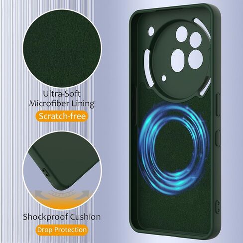 ZORSOME Compatible with Nothing Phone 3A Pro Pure Color Simple Case,Support Magnetic Ring, Thin Slim Liquid Silicone Soft Rubber Gel TPU Full Camera Protection Bumper (Green) in Kuwait