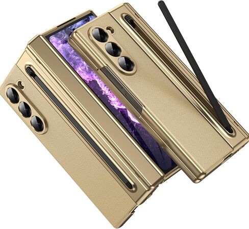 for Samsung Galaxy Z Fold 5 Case with [S Pen] [with Screen Protector & Hinge Protective] Leather Back Case, Protective Phone Case for Samsung Galaxy Z Fold 5 5G Phone Case with S Pen White in Saudi Arabia