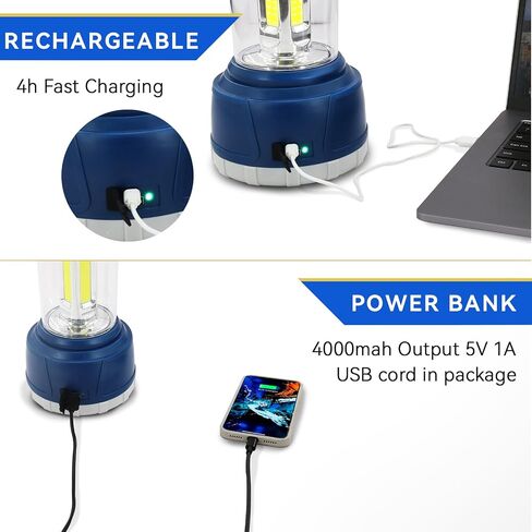 Durapower Rechargeable Camping Lantern,2800 Lumen Super Bright LED Camping Lantern, 5400 mAh Power Bank, IP44 Waterproof, 20 Hours, Portable Lantern for Hurricane, Power Outages in Kuwait