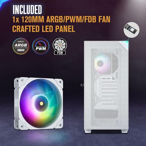 VETROO AL800 Full Tower PC Computer Case w/Door Opening Design Tempered Glass, E-ATX/ATX Support, Built-in ARGB LED Strip in Front Mesh Panel, Type-C Ready, 4Pcs 120mm Addressable RGB Fans -Pink in Saudi Arabia
