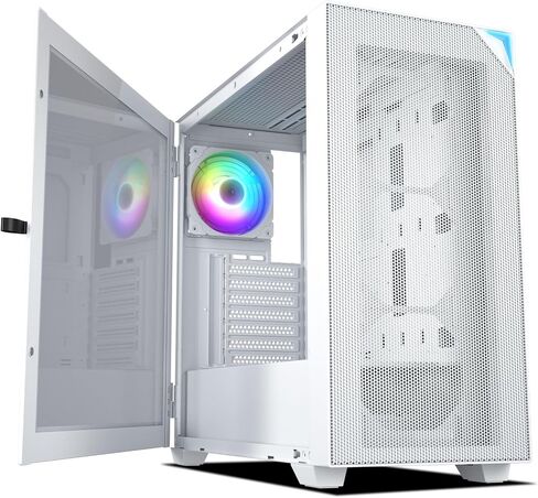 VETROO AL800 Full Tower PC Computer Case w/Door Opening Design Tempered Glass, E-ATX/ATX Support, Built-in ARGB LED Strip in Front Mesh Panel, Type-C Ready, 4Pcs 120mm Addressable RGB Fans -Pink in Saudi Arabia