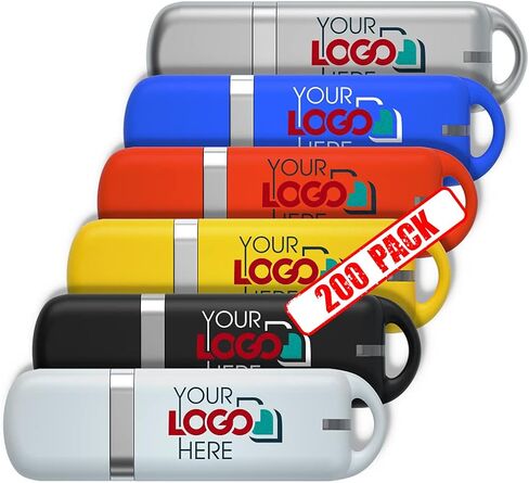 Custom Promotional USB Flash Drive 4GB Printed with Your Logo - as Campaign Gift Bulk - 50 Pack in Kuwait