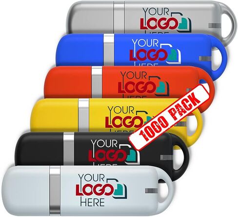 Custom Promotional USB Flash Drive 4GB Printed with Your Logo - as Campaign Gift Bulk - 50 Pack in Kuwait