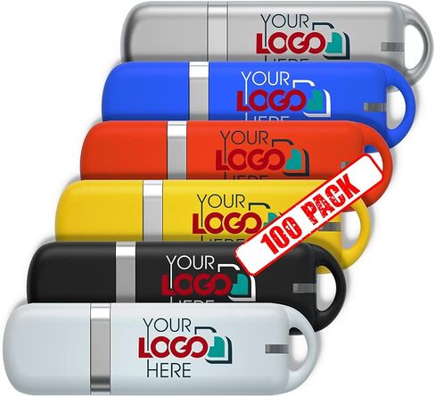 Custom Promotional USB Flash Drive 4GB Printed with Your Logo - as Campaign Gift Bulk - 50 Pack in Kuwait