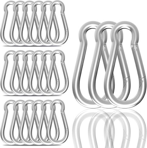 20Pack 4'' Spring Snap Hook, M10 3/8Inch Galvanized Steel Carabiner Clips for Hammock Swing Hammock Gym Outdoor, 770LBS Holding Capacity Metal Spring Clips Link Buckle for Camping Fishing in Saudi Arabia