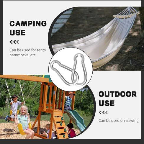 20Pack 4'' Spring Snap Hook, M10 3/8Inch Galvanized Steel Carabiner Clips for Hammock Swing Hammock Gym Outdoor, 770LBS Holding Capacity Metal Spring Clips Link Buckle for Camping Fishing in Saudi Arabia