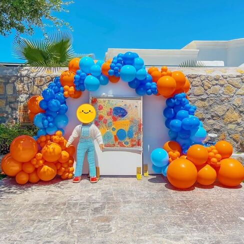 Blue Balloon Arch kit, Blue and White Balloon Garland with 22 Inch Disco Ball Balloons Metallic Silver Star Foil Balloons, Silver Confetti Balloons Metallic Blue Balloon for 80s Disco Party Decoration in Kuwait