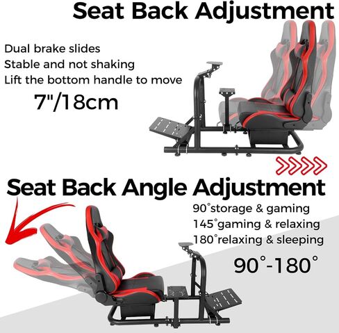 Racing Driving Simulator Cockpit with Red Seat Stability Upgrade&Adjustable Fit for Logitech/Thrustmaster/Fanatec G27,G29,G920,G923&T300RS T248&CSL-DD Wheel Frame,No Steering Wheel,Pedal,Handbrake in Saudi Arabia