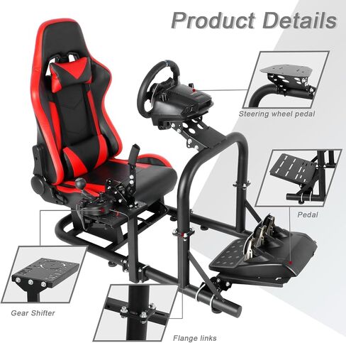 Racing Driving Simulator Cockpit with Red Seat Stability Upgrade&Adjustable Fit for Logitech/Thrustmaster/Fanatec G27,G29,G920,G923&T300RS T248&CSL-DD Wheel Frame,No Steering Wheel,Pedal,Handbrake in Saudi Arabia