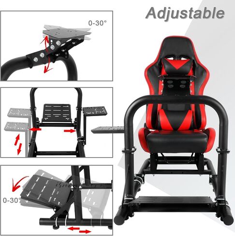 Racing Driving Simulator Cockpit with Red Seat Stability Upgrade&Adjustable Fit for Logitech/Thrustmaster/Fanatec G27,G29,G920,G923&T300RS T248&CSL-DD Wheel Frame,No Steering Wheel,Pedal,Handbrake in Saudi Arabia