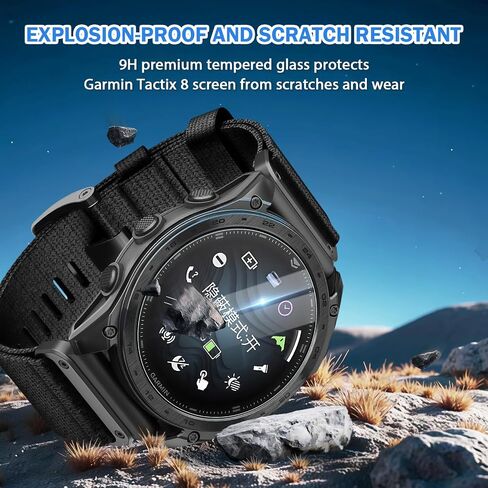 4 حزمة متوافقة مع Garmin Tactix 8 51 مم شاشة ، HD Clear 9H Glass مع مضادات الخسارة وخالية من الفقاعات فيلما واشية FIME FOR TACTIX 8 51MM in Saudi Arabia