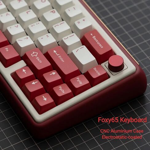 Chilkey Foxy65 Mechanical Keyboard with Knob, Gasket Mount 65% Aluminum Wireless Mechanical Keyboard, BT5.0/2.4GHz/USB-C, Hot Swappable, RGB Backlit Computer Custom Key Board for PC in Kuwait