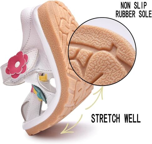 Skeblo Toddler Girls Squeaky Shoes Flower Punch Baby Mary Jane Flats Sandals (Removable Squeakers) in Saudi Arabia