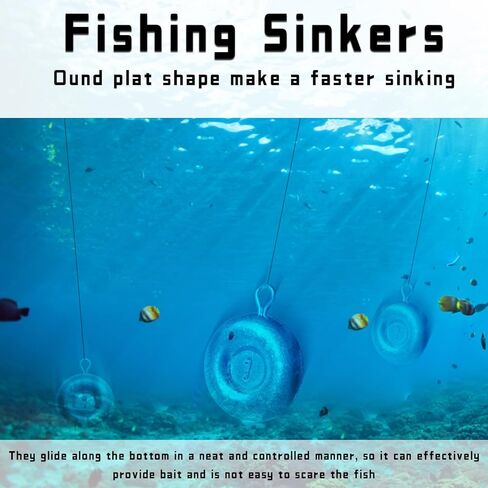 Fishing Weights Sinkers Disc Sinkers, Coin Fishing Sinkers Surf Fishing Weights Saltwater Bottom Fishing Trolling Catfish Weights, Heavy Fish Weight 1oz 2oz 3oz 4oz 5oz in Saudi Arabia