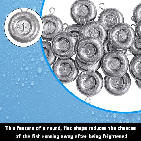 Fishing Weights Sinkers Disc Sinkers, Coin Fishing Sinkers Surf Fishing Weights Saltwater Bottom Fishing Trolling Catfish Weights, Heavy Fish Weight 1oz 2oz 3oz 4oz 5oz in Saudi Arabia