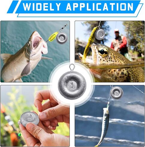 Fishing Weights Sinkers Disc Sinkers, Coin Fishing Sinkers Surf Fishing Weights Saltwater Bottom Fishing Trolling Catfish Weights, Heavy Fish Weight 1oz 2oz 3oz 4oz 5oz in Saudi Arabia