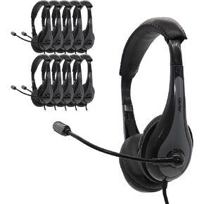 Avid AE-39 Black On-Ear Headphones with USB Plug (10-Pack)